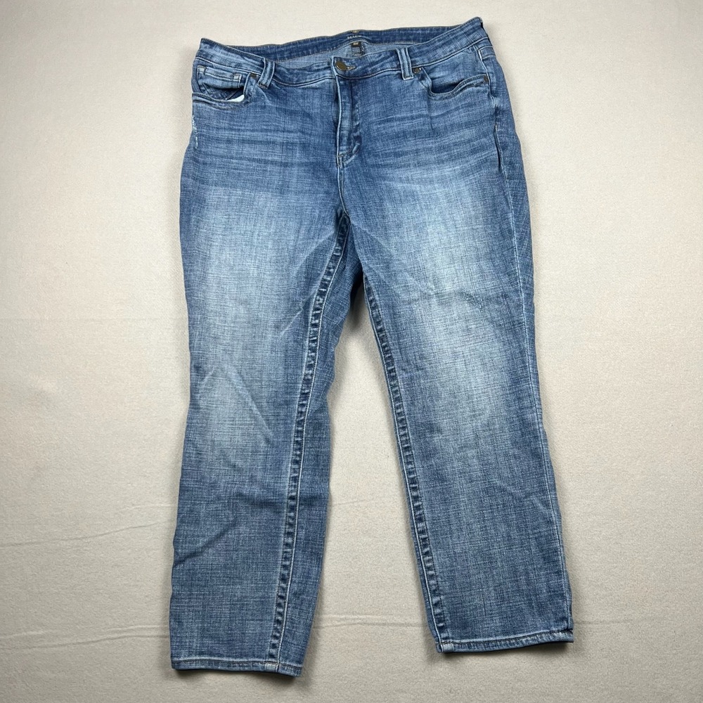 KUT from the Kloth Women 16W Blue Ankle Straight Leg Denim Stretch Jeans